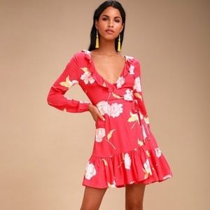 Billabong coral wrap dress